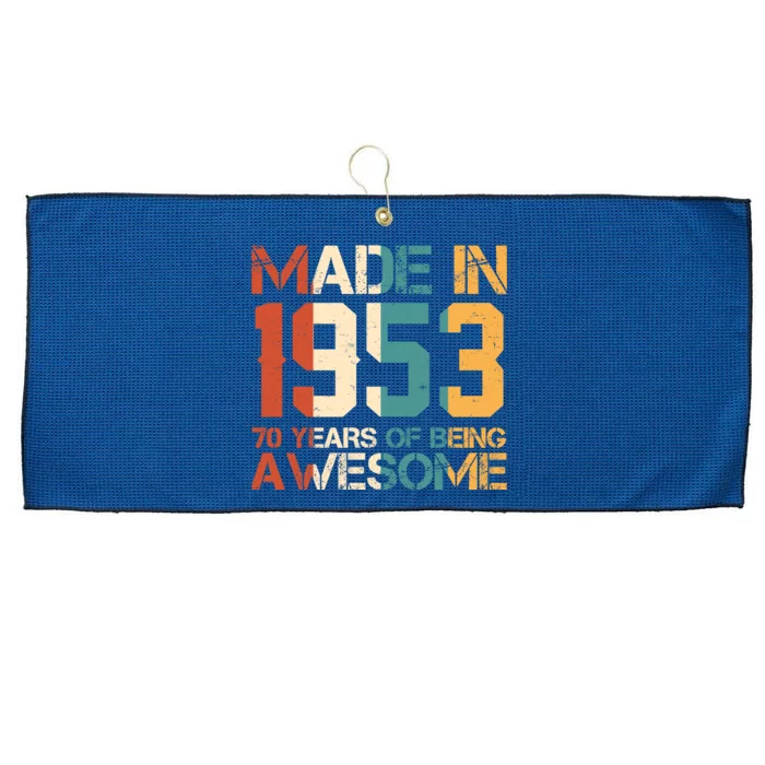 Retro Made In 1953 70 Years Of Being Awesome Birthday Large Microfiber Waffle Golf Towel