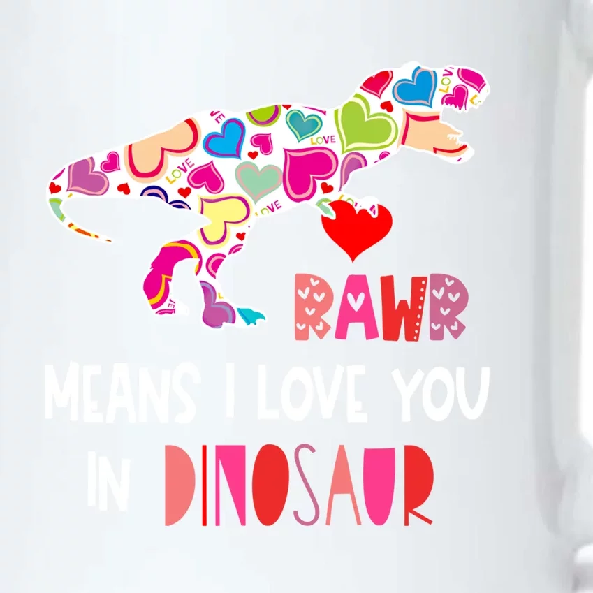 Rawr Means I Love You In Dinosaur Funny Valentines Day Heart Gift Black Color Changing Mug