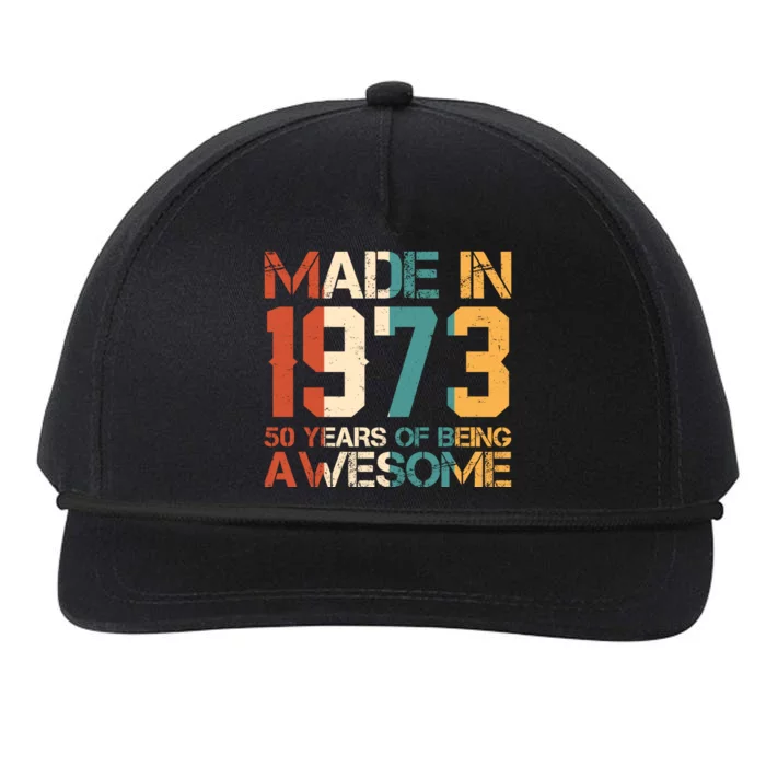 Retro Made In 1973 50 Years Of Being Awesome Birthday Snapback Five-Panel Rope Hat