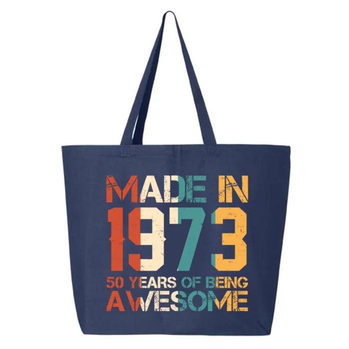 Retro Made In 1973 50 Years Of Being Awesome Birthday 25L Jumbo Tote