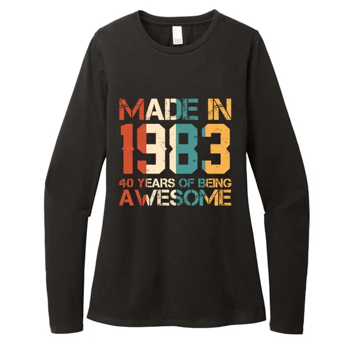 Retro Made In 1983 40 Years Of Being Awesome Birthday Womens CVC Long Sleeve Shirt