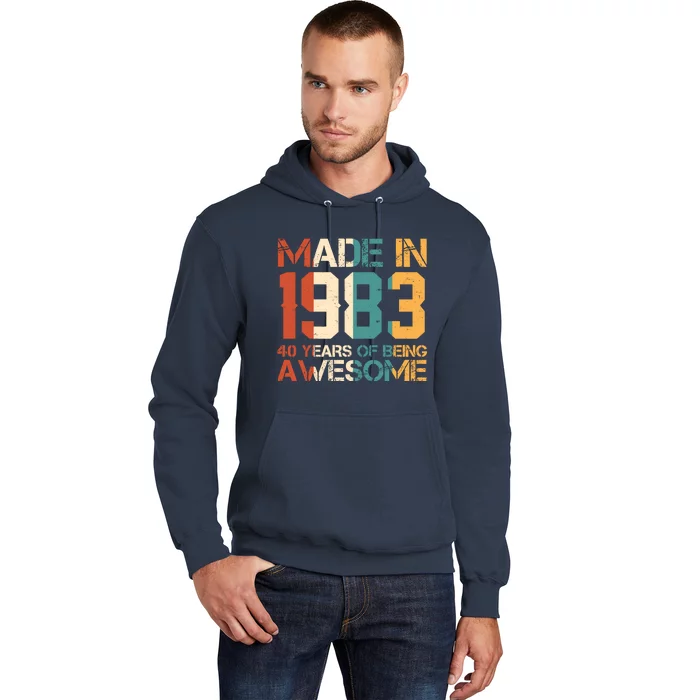 Retro Made In 1983 40 Years Of Being Awesome Birthday Hoodie