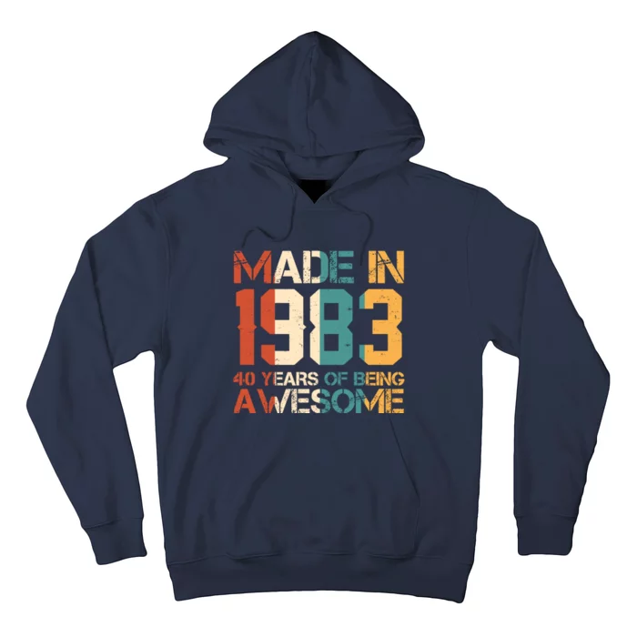 Retro Made In 1983 40 Years Of Being Awesome Birthday Hoodie