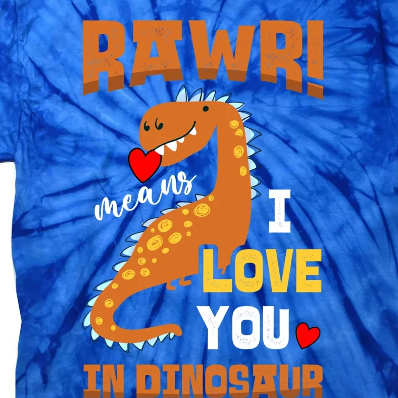 Rawr Means I Love You In Dinosaur Future Paleontologist Cute Gift Tie-Dye T-Shirt