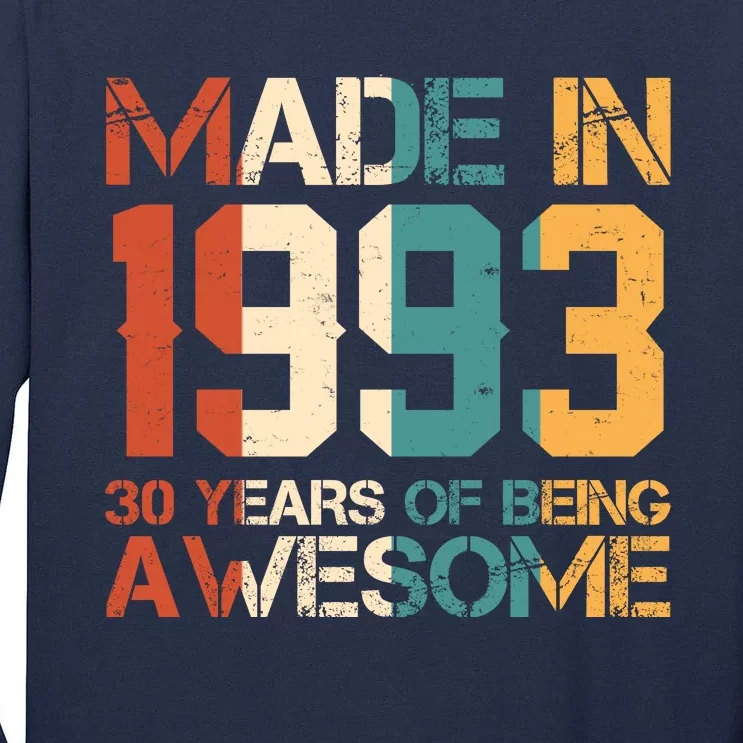 Retro Made In 1983 40 Years Of Being Awesome Birthday Tall Long Sleeve T-Shirt