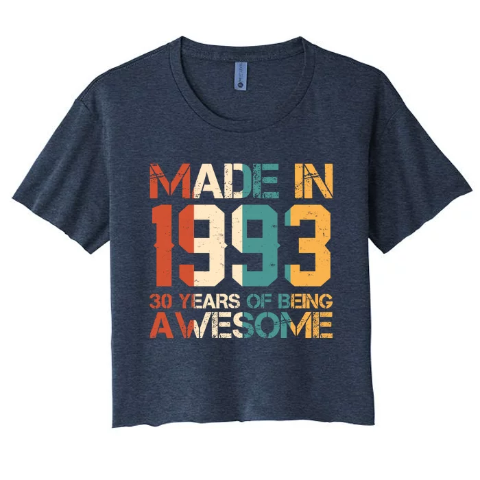 Retro Made In 1983 40 Years Of Being Awesome Birthday Women's Crop Top Tee