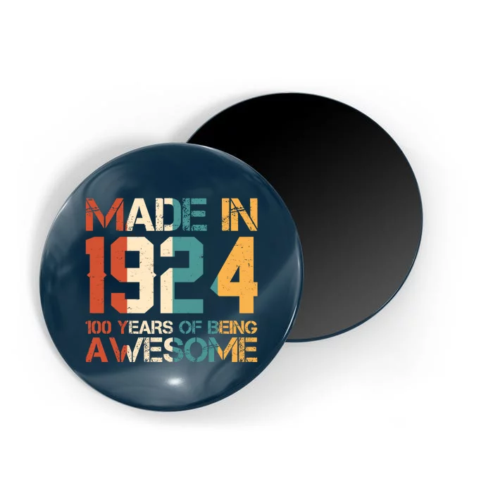 Retro Made In 1924 100 Years Of Being Awesome Birthday Magnet