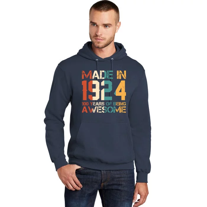 Retro Made In 1924 100 Years Of Being Awesome Birthday Tall Hoodie