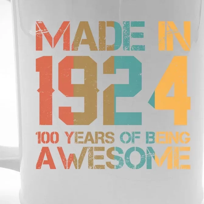 Retro Made In 1924 100 Years Of Being Awesome Birthday Front & Back Beer Stein