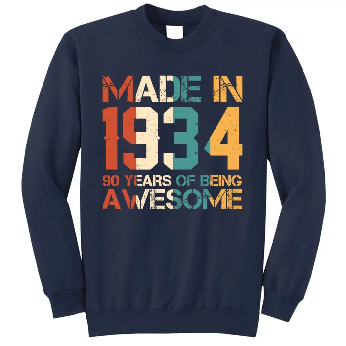 Retro Made In 1934 90 Years Of Being Awesome Birthday Sweatshirt