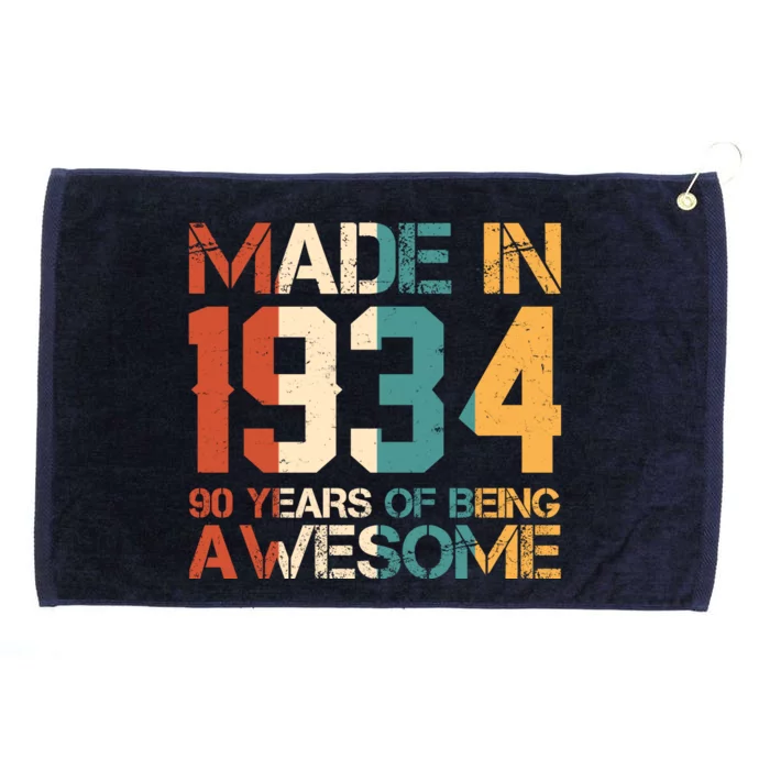 Retro Made In 1934 90 Years Of Being Awesome Birthday Grommeted Golf Towel