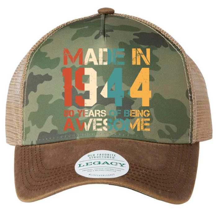 Retro Made In 1944 80 Years Of Being Awesome Birthday Legacy Tie Dye Trucker Hat