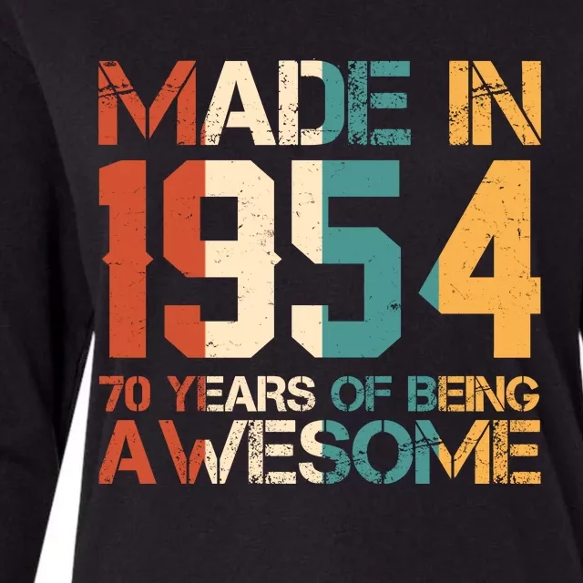 Retro Made In 1954 70 Years Of Being Awesome Birthday Womens Cotton Relaxed Long Sleeve T-Shirt