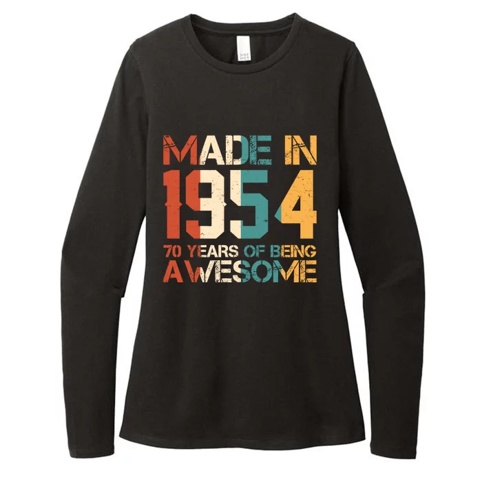 Retro Made In 1954 70 Years Of Being Awesome Birthday Womens CVC Long Sleeve Shirt