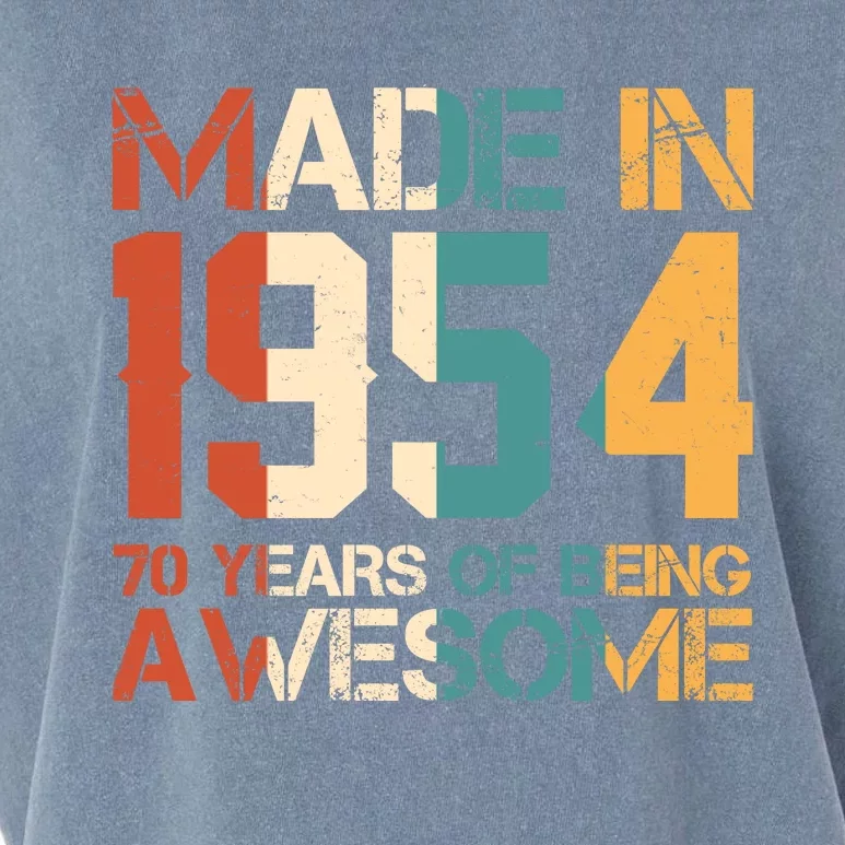 Retro Made In 1954 70 Years Of Being Awesome Birthday Garment-Dyed Women's Muscle Tee