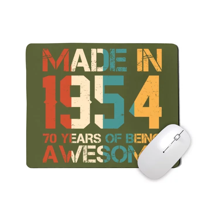 Retro Made In 1954 70 Years Of Being Awesome Birthday Mousepad