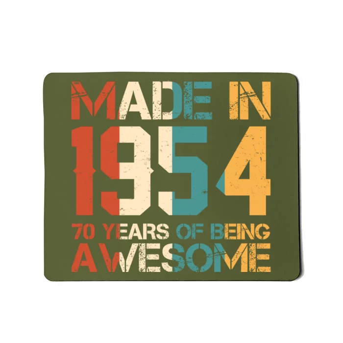 Retro Made In 1954 70 Years Of Being Awesome Birthday Mousepad