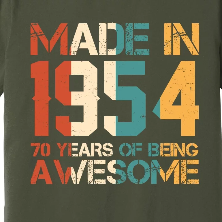 Retro Made In 1954 70 Years Of Being Awesome Birthday Premium T-Shirt