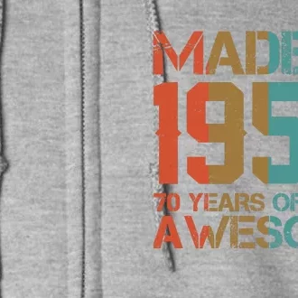 Retro Made In 1954 70 Years Of Being Awesome Birthday Full Zip Hoodie