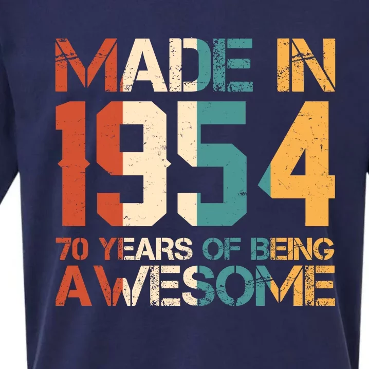 Retro Made In 1954 70 Years Of Being Awesome Birthday Sueded Cloud Jersey T-Shirt