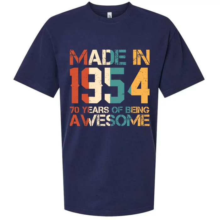 Retro Made In 1954 70 Years Of Being Awesome Birthday Sueded Cloud Jersey T-Shirt