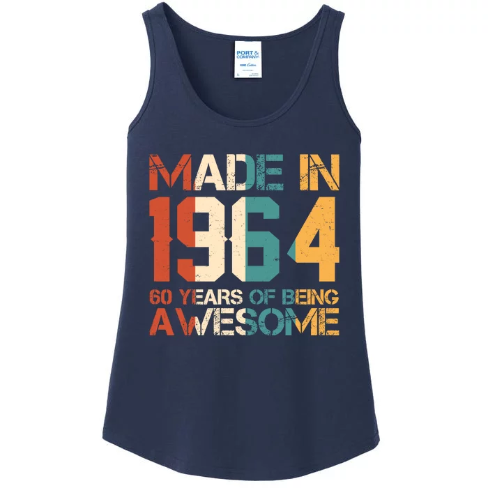 Retro Made In 1964 60 Years Of Being Awesome Birthday Ladies Essential Tank