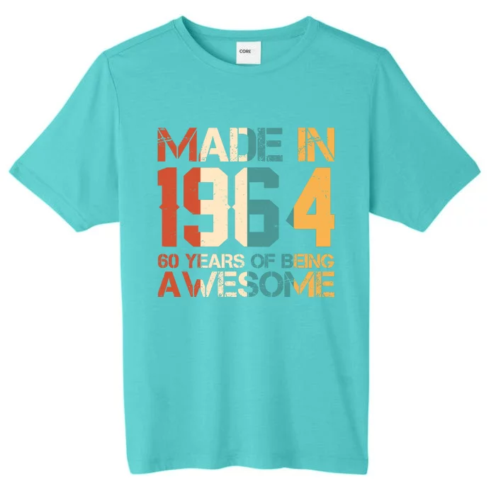 Retro Made In 1964 60 Years Of Being Awesome Birthday ChromaSoft Performance T-Shirt