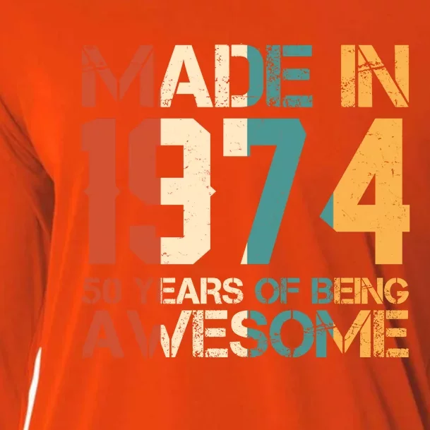 Retro Made In 1974 50 Years Of Being Awesome Birthday Cooling Performance Long Sleeve Crew