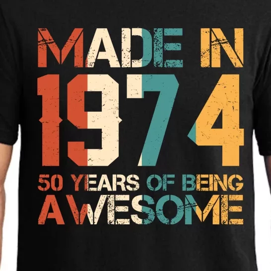 Retro Made In 1974 50 Years Of Being Awesome Birthday Pajama Set