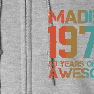 Retro Made In 1974 50 Years Of Being Awesome Birthday Full Zip Hoodie