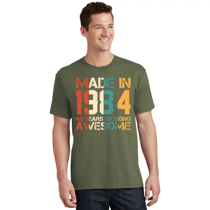 Retro Made In 1984 40 Years Of Being Awesome Birthday T-Shirt