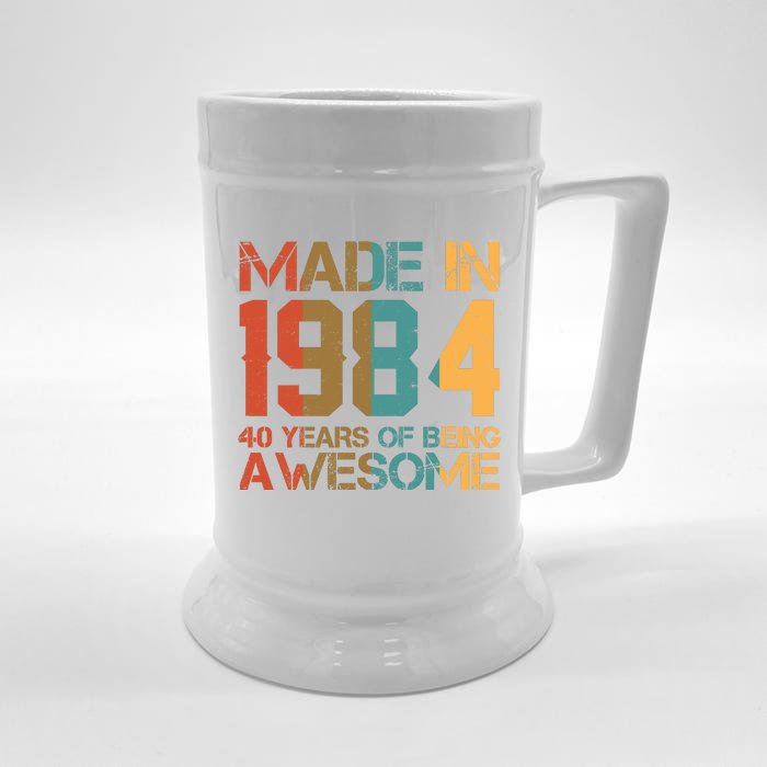 Retro Made In 1984 40 Years Of Being Awesome Birthday Front & Back Beer Stein