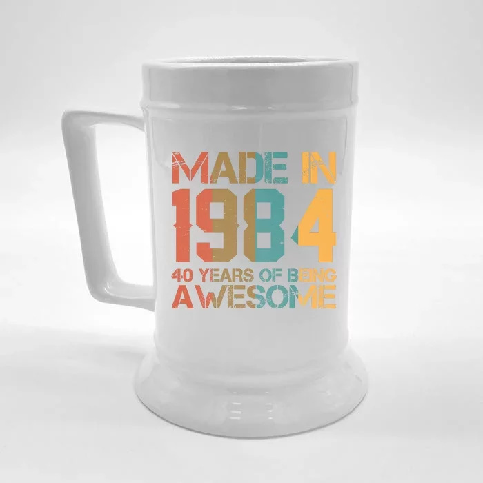 Retro Made In 1984 40 Years Of Being Awesome Birthday Front & Back Beer Stein