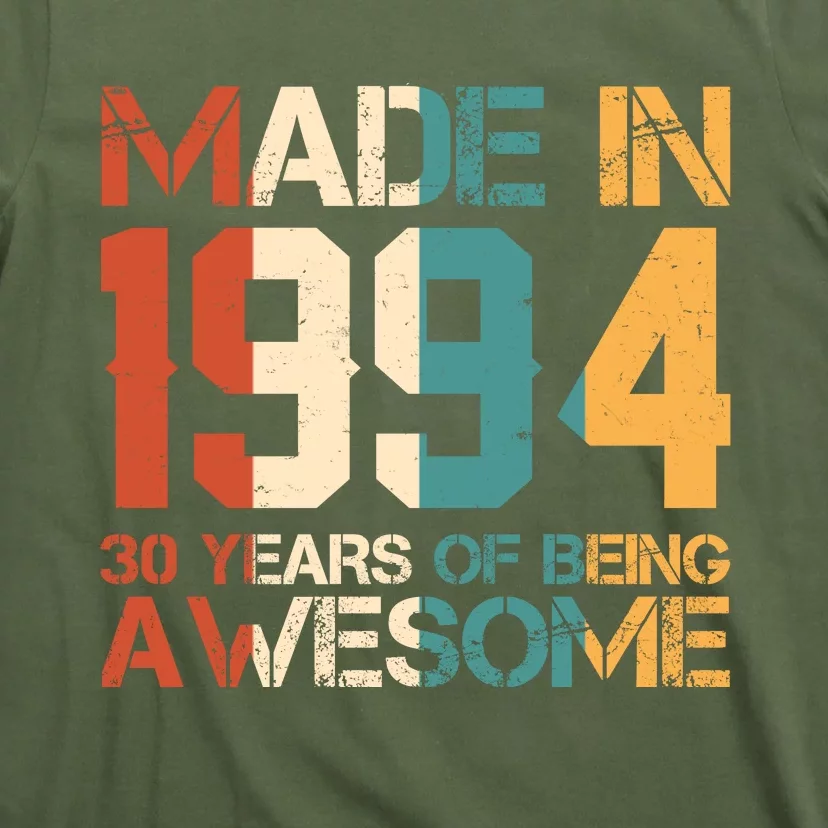 Retro Made In 1994 30 Years Of Being Awesome Birthday T-Shirt