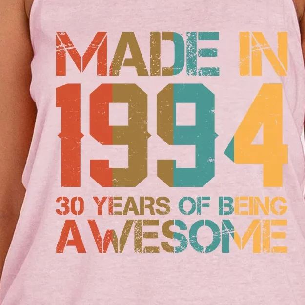 Retro Made In 1994 30 Years Of Being Awesome Birthday Women's Knotted Racerback Tank