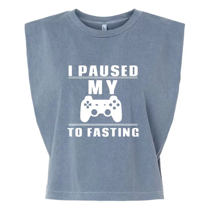 Ramadan Mubarak I Pause My To Fasting Game Ramadan Gift Garment-Dyed Women's Muscle Tee