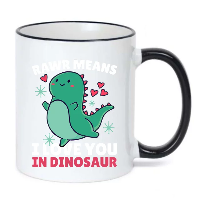 Rawr Means I Love You In Dinosaur Gift Black Color Changing Mug