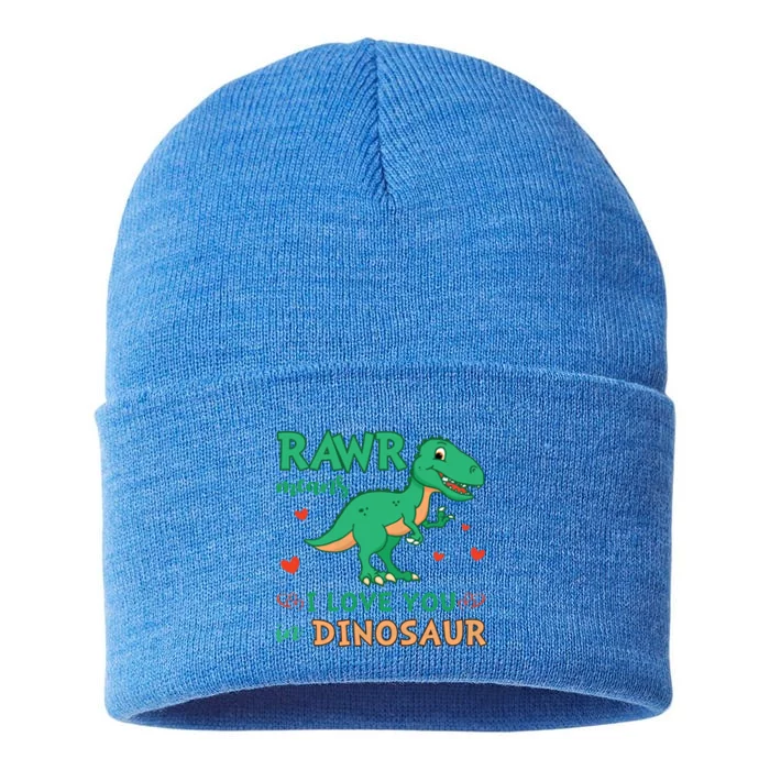 Rawr Means I Love You In Dinosaur Reptiles Png Meaningful Gift Sustainable Knit Beanie