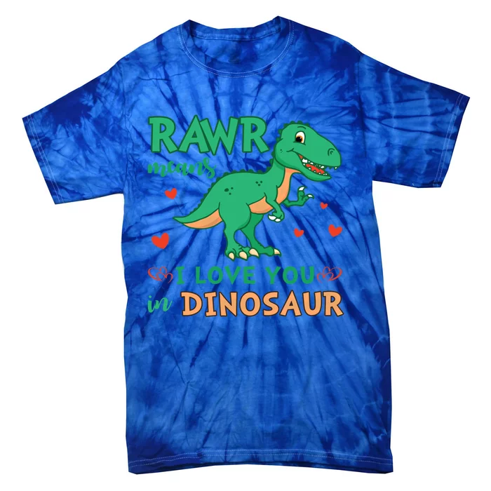 Rawr Means I Love You In Dinosaur Reptiles Png Meaningful Gift Tie-Dye T-Shirt