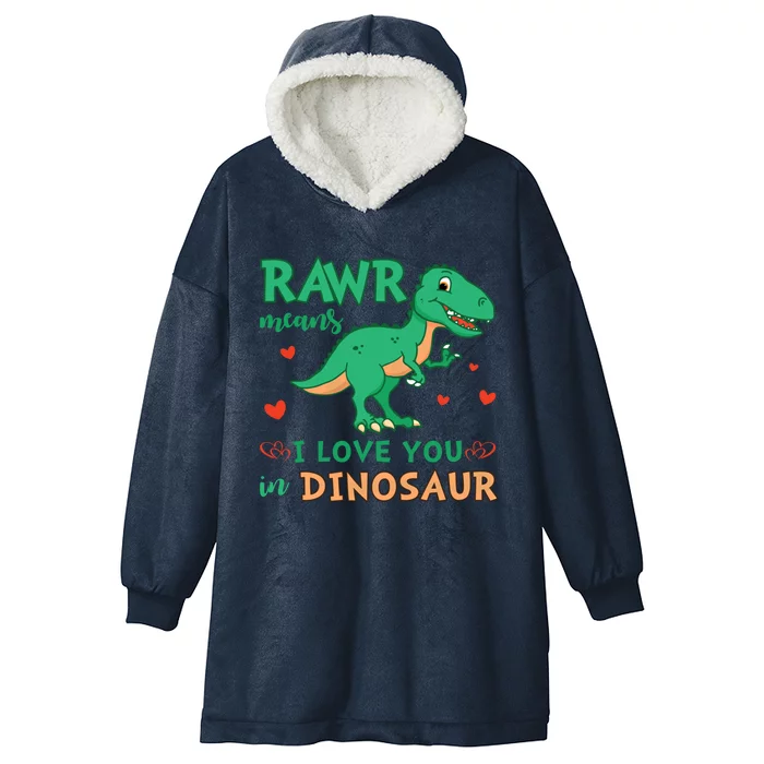 Rawr Means I Love You In Dinosaur Reptiles Png Meaningful Gift Hooded Wearable Blanket