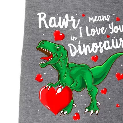 Rawr Means I Love You In Dinosaur Gift Valentines Day Cute Gift Doggie 3-End Fleece Hoodie