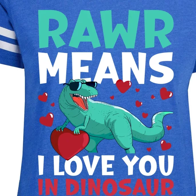 Rawr Means I Love You In Dinosaur Great Gift Enza Ladies Jersey Football T-Shirt