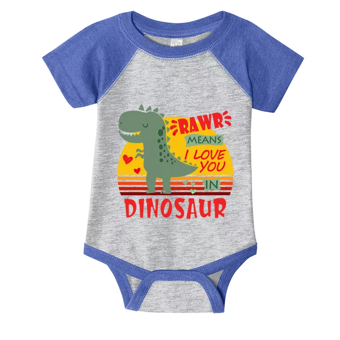 Rawr Means I Love You In Dinosaur T Rex Funny Valentines Cute Gift Infant Baby Jersey Bodysuit