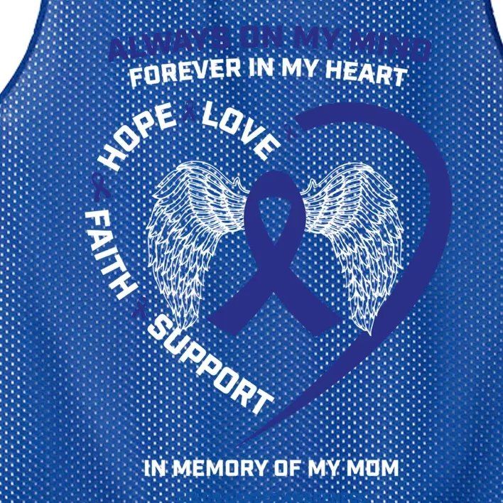 Remembrance Mother In Memory Of Mom Colon Cancer Awareness Gift Mesh Reversible Basketball Jersey Tank