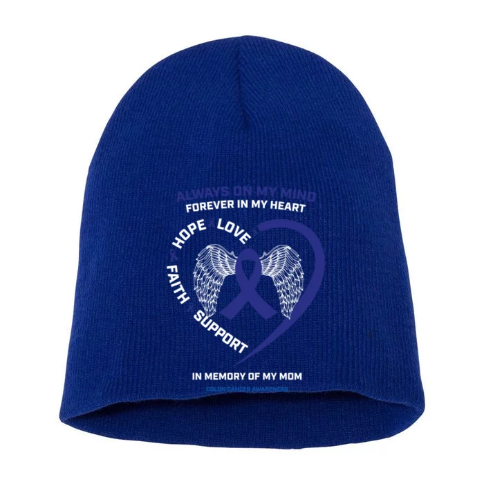 Remembrance Mother In Memory Of Mom Colon Cancer Awareness Gift Short Acrylic Beanie