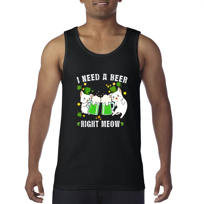 Right Meow Irish Cat St. Patrick's Day Tank Top