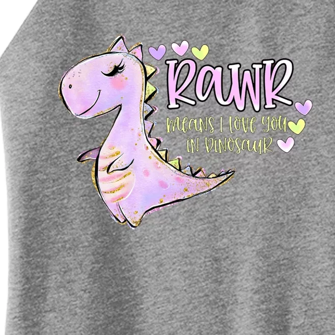 Rawr Means I Love You In Dinosaur Trex Valentines Day Cute Gift Women’s Perfect Tri Rocker Tank