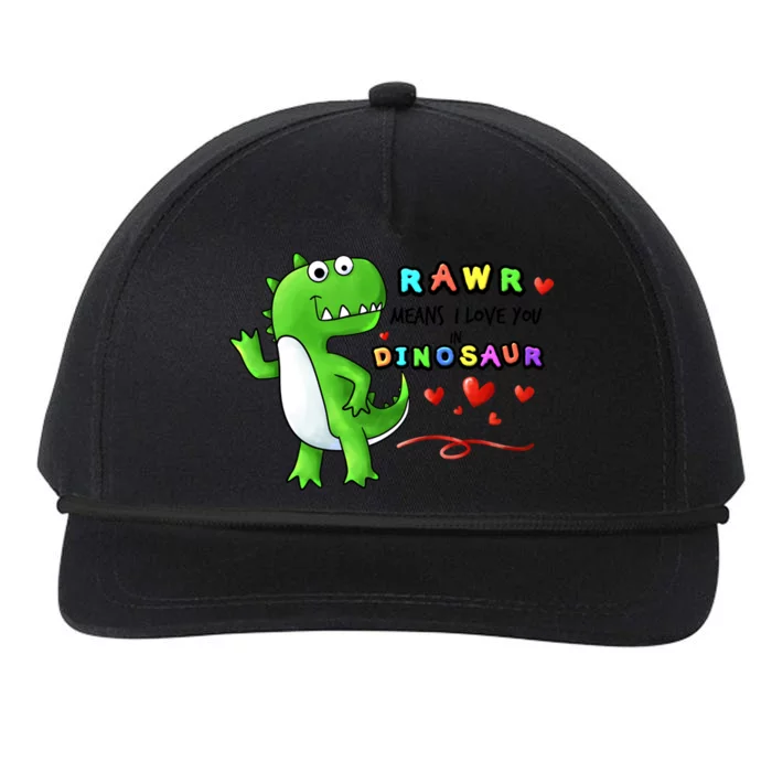 Rawr Means I Love You In Dinosaur Trex Valentines Day T Cool Gift Snapback Five-Panel Rope Hat