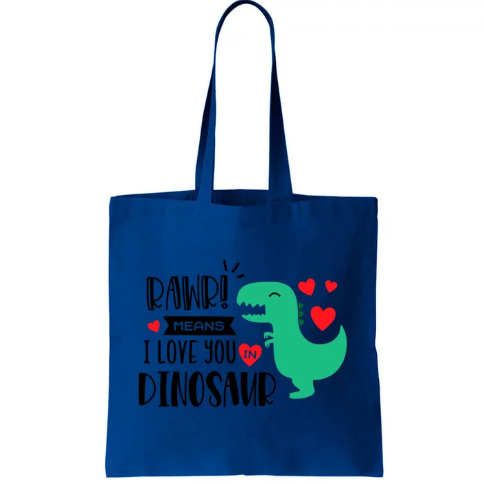 Rawr Means I Love You In Dinosaur Valentine’s Day Gift Tote Bag