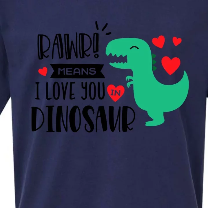 Rawr Means I Love You In Dinosaur Valentine’s Day Gift Sueded Cloud Jersey T-Shirt